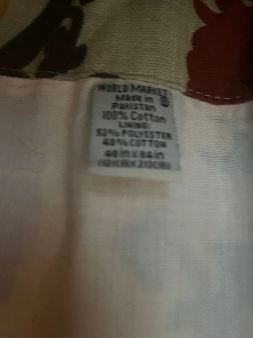 Cost Plus World Market Cream Curtain Panel with Multicolor Medallions